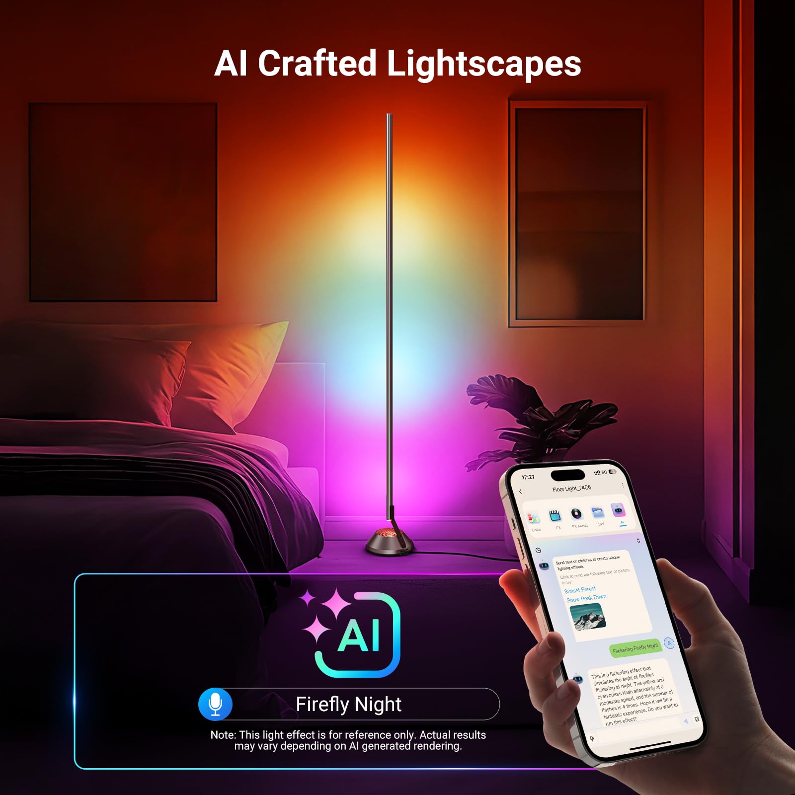 NEEWER NF01 Smart RGB IC W Floor Lamp, 1500lm LED Standing Corner